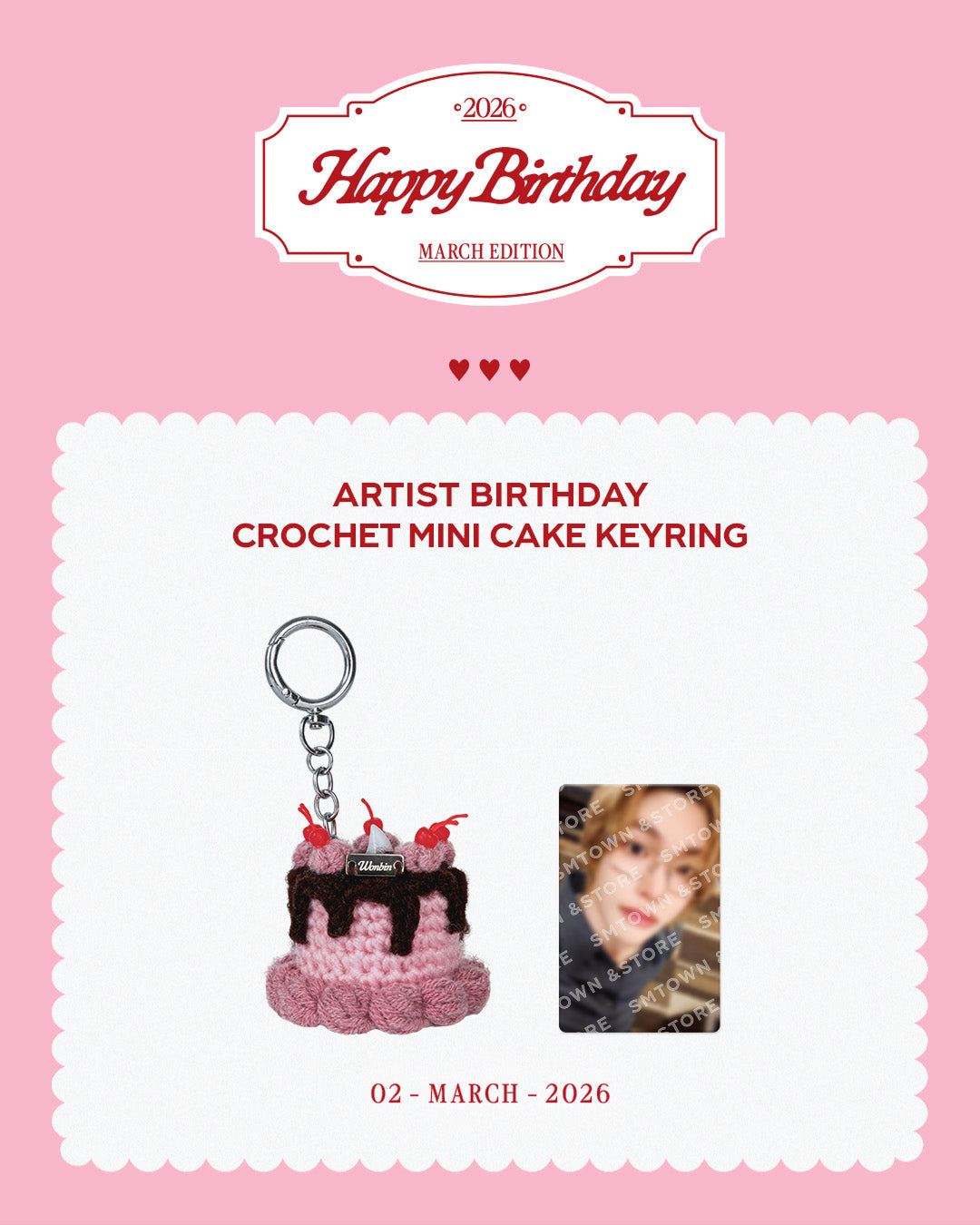RIIZE (WONBIN) - (PREORDER) WONBIN ARTIST BIRTHDAY CROCHET MINI CAKE KEYRING