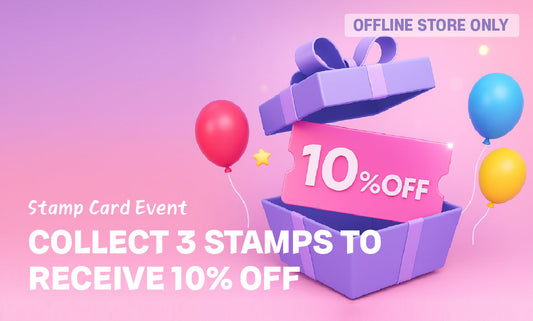 Collect 3 stamps toreceive 10% off