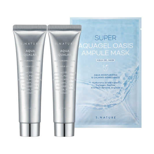 S.NATURE - Aqua Squalane Hydrating Cream 60ml Double Set (+1 Sheet Mask)