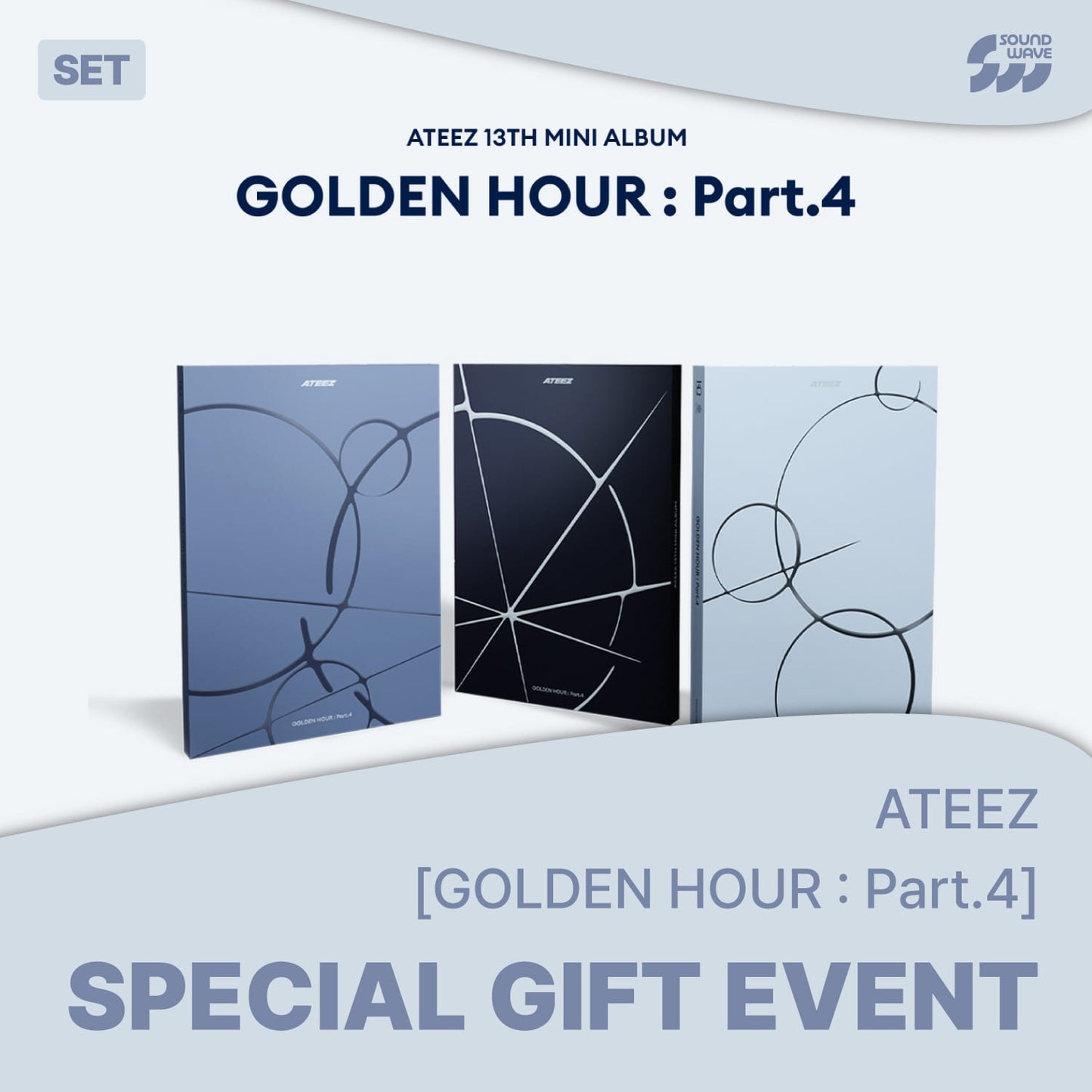 ATEEZ - (PREORDER)(SOUNDWAVE POB) 13TH MINI ALBUM [GOLDEN HOUR : Part.4]